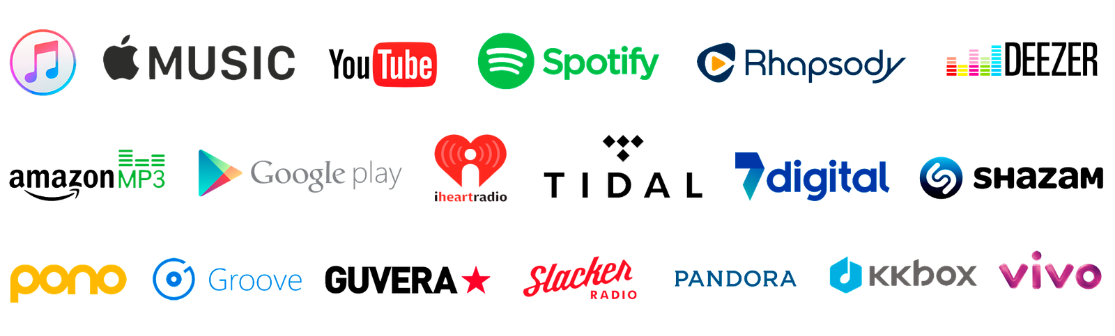 Logos das Plataformas de Streaming e Distribuição